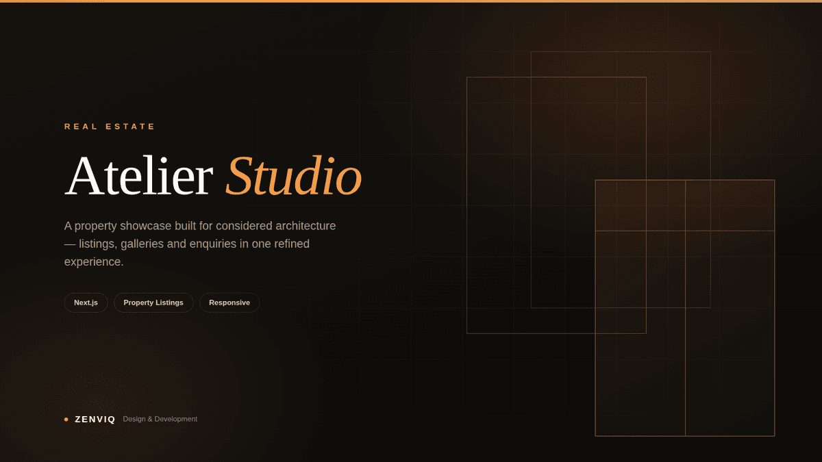 Atelier Studio website built by ZENVIQ Digital